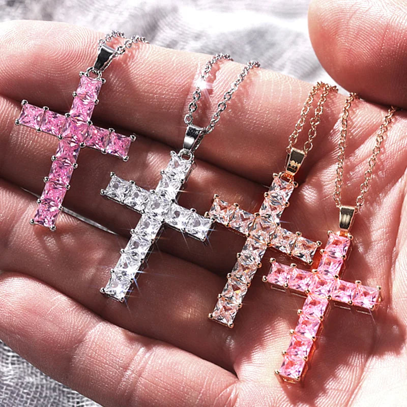 Sparkle Cross Pendant Necklace