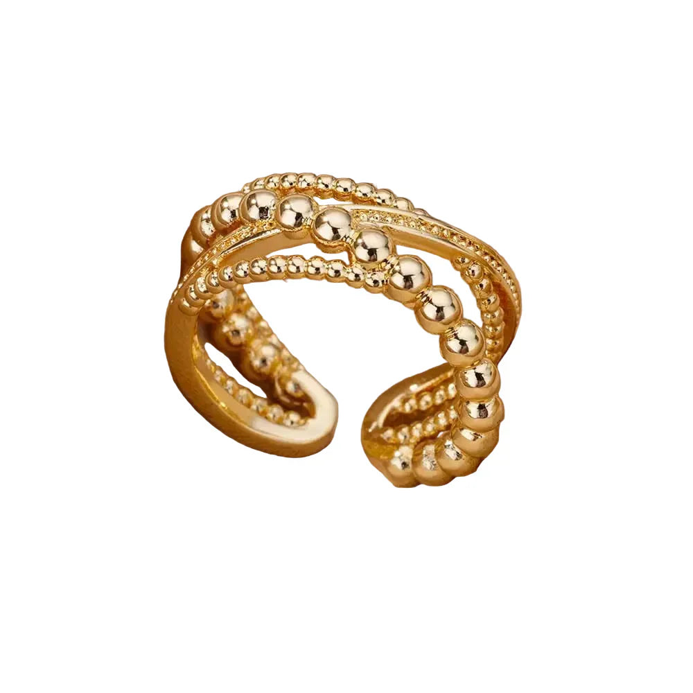 Stainless Steel Zircon Geometric Ring