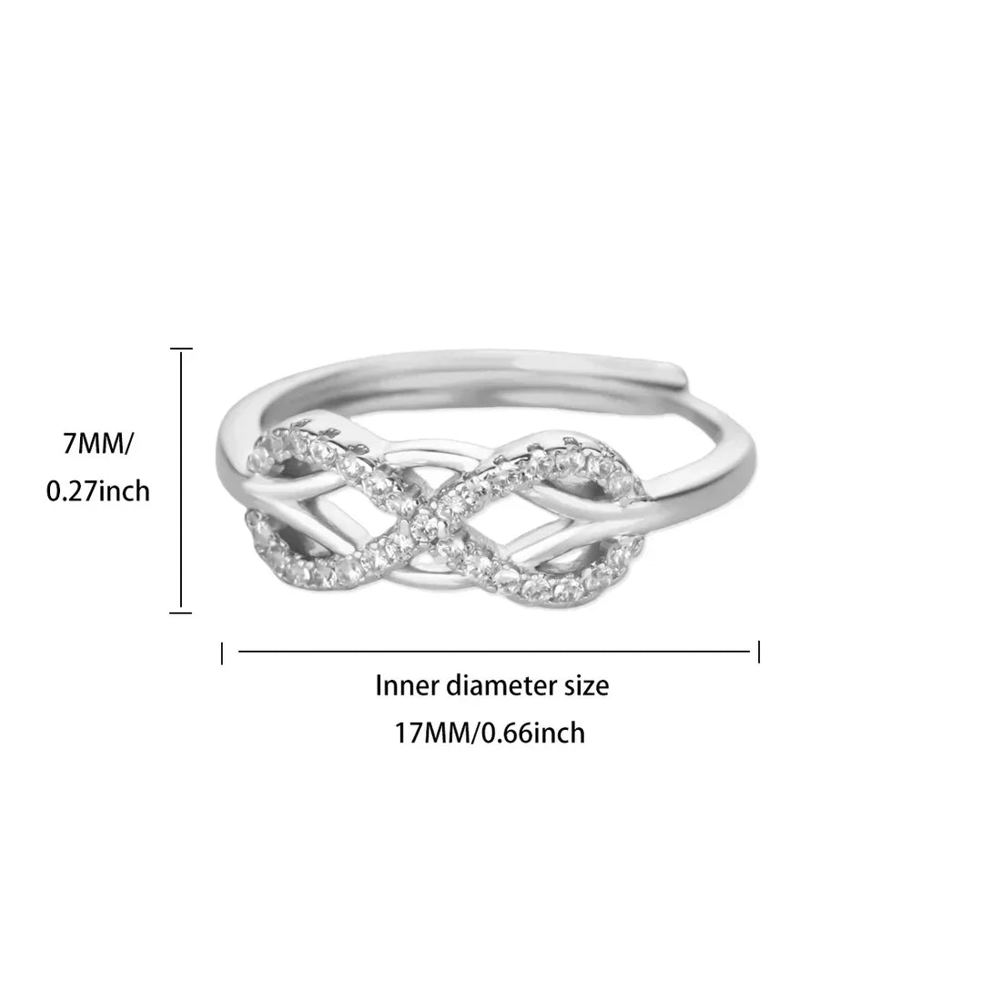 Zircon Infinite Symbols Rings