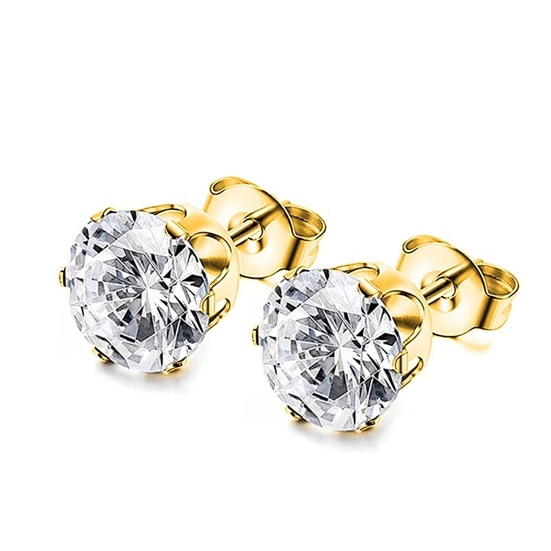 Aurora Round Cut Stud Earrings