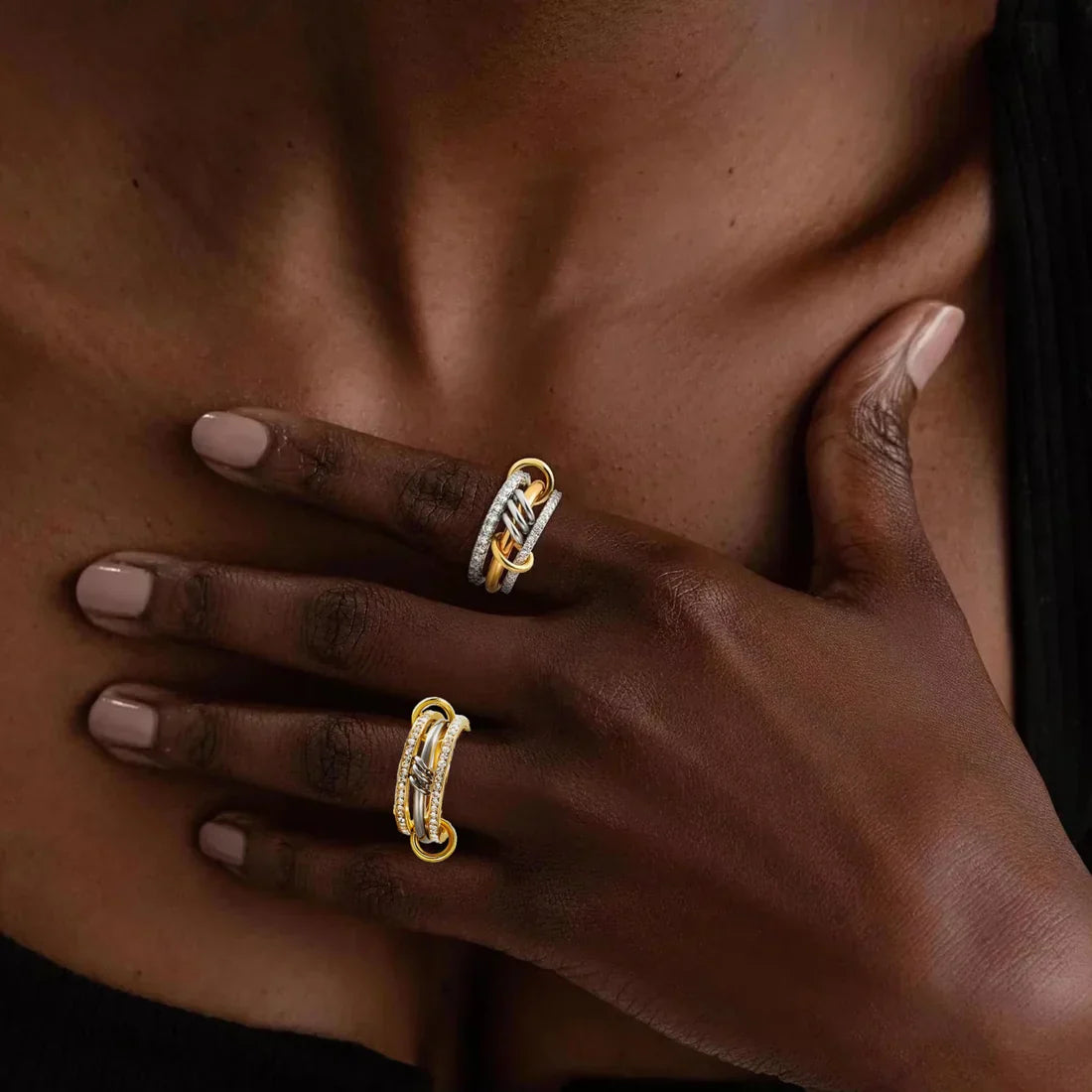 Crowned Radiance Stackable Rings