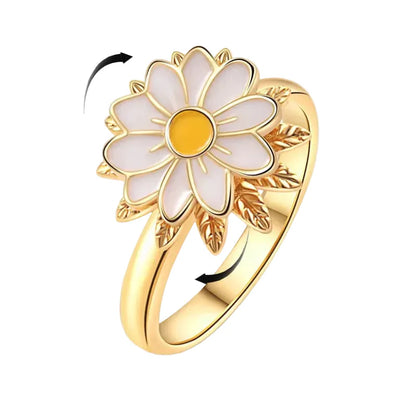Crystal Sunflower Rotate Ring