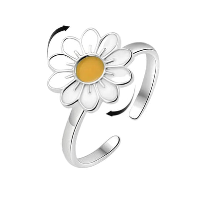 Crystal Sunflower Rotate Ring