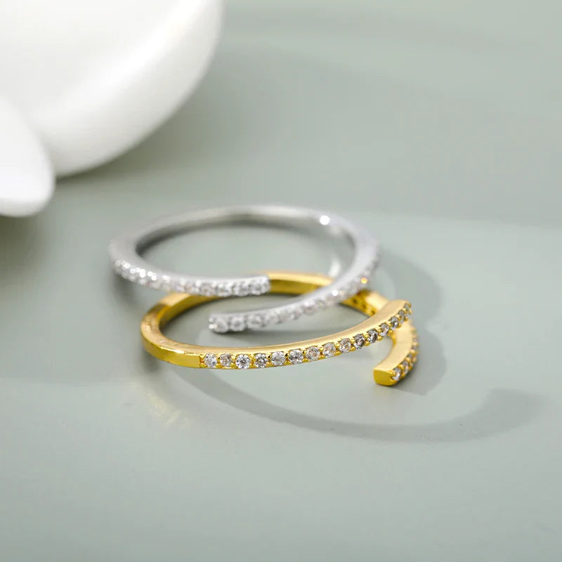 Double Layer Zircon Ring
