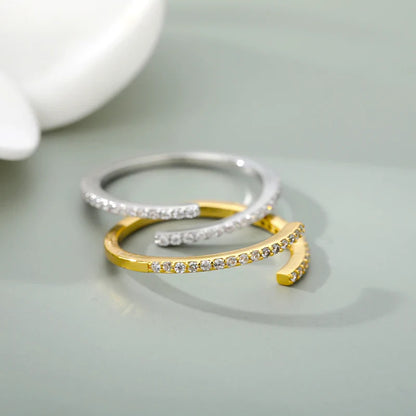 Double Layer Zircon Ring