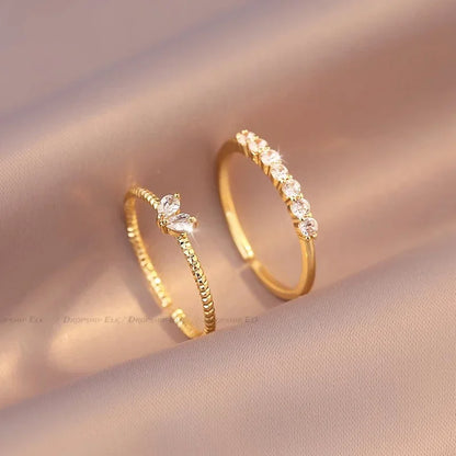 Heart Zircon Rings Set (2pcs/set)