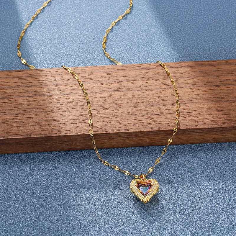 Ocean Heart Pendant Necklace