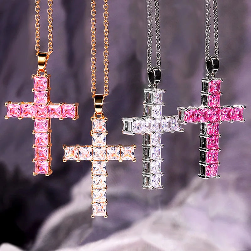 Sparkle Cross Pendant Necklace