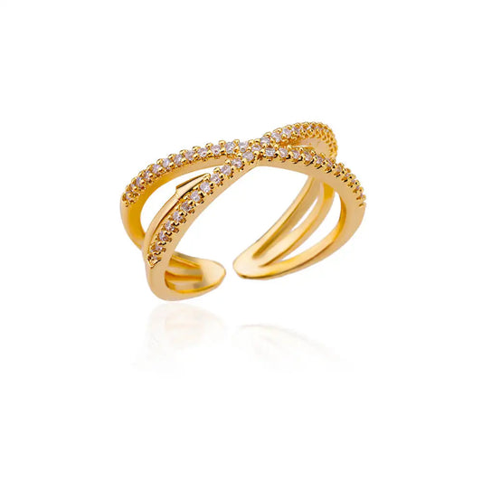 Zircon Cross Stainless Steel Ring