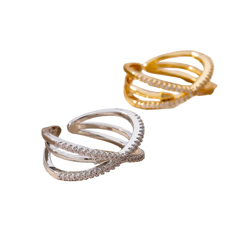 Zircon Cross Stainless Steel Ring