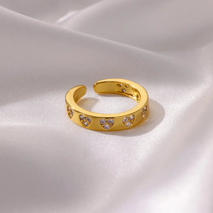 Zircon Heart Golden Ring