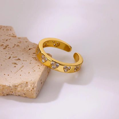 Zircon Heart Golden Ring