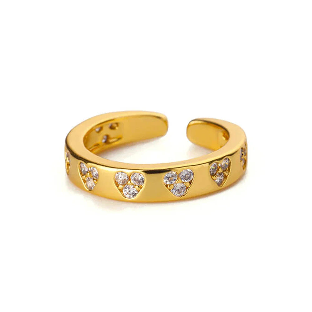 Zircon Heart Golden Ring