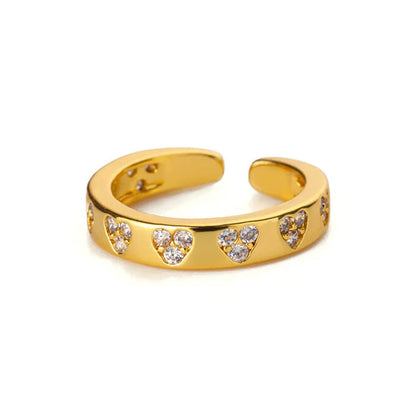 Zircon Heart Golden Ring