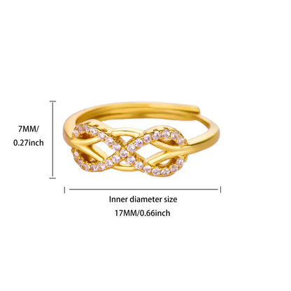 Zircon Infinite Symbols Rings