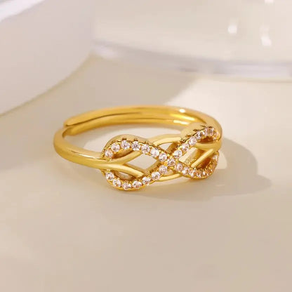 Zircon Infinite Symbols Rings