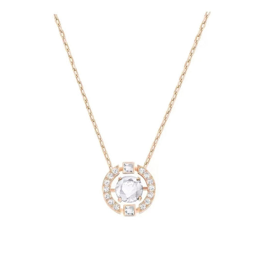 Aurora Crystal Halo Pendant Necklace
