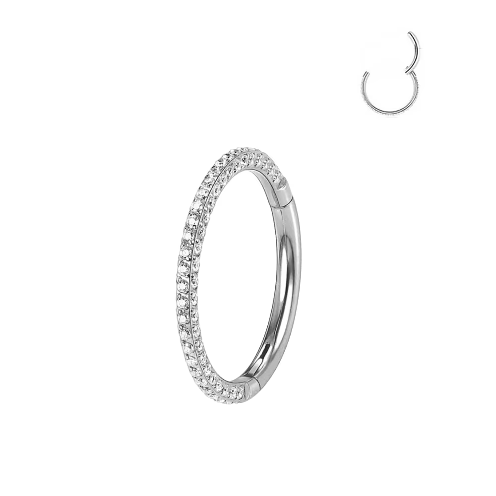 Aria Double Row Crystal Hoop Earrings
