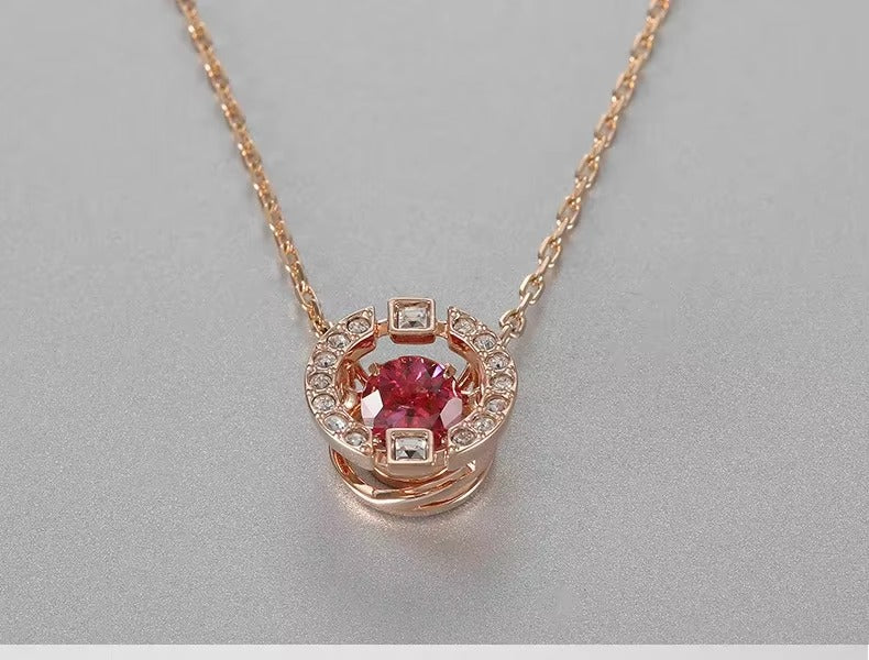 Aurora Crystal Halo Pendant Necklace