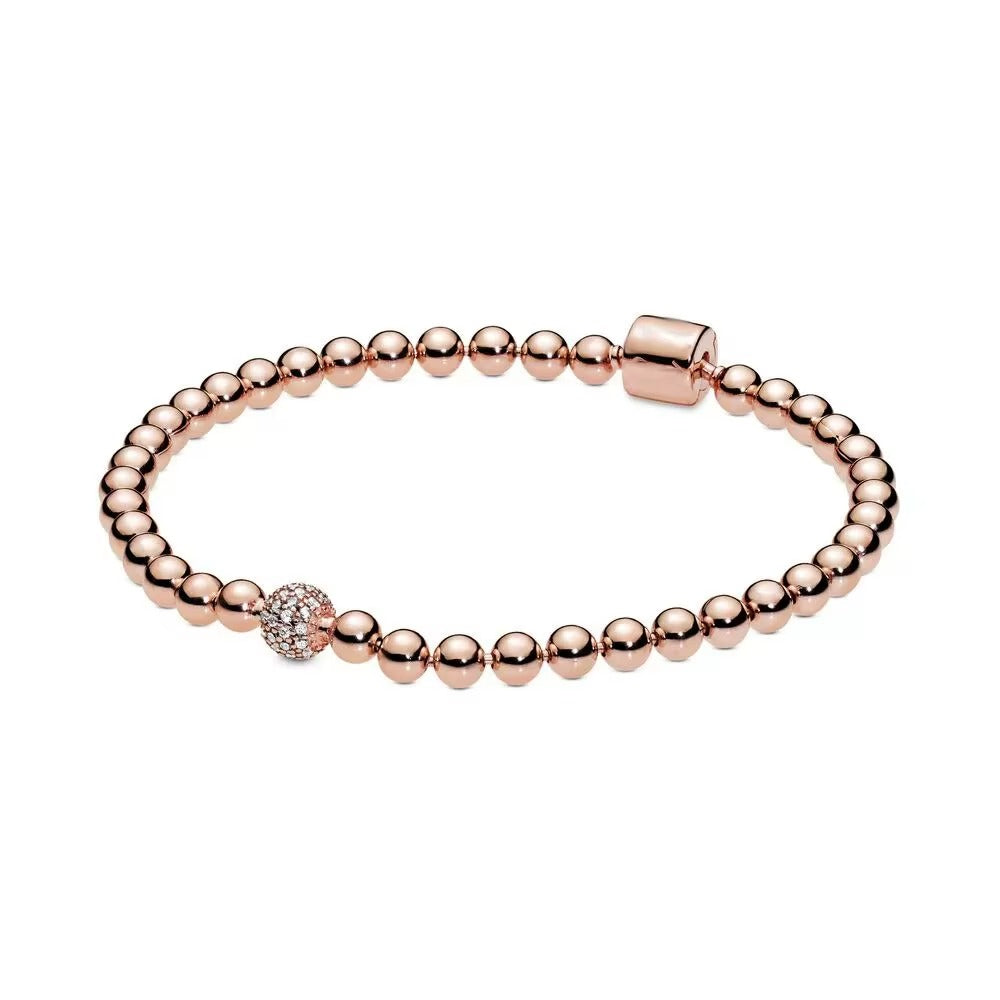 Elegant Beaded Bracelet with Crystal Charm