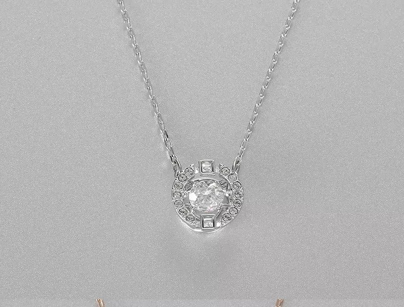 Aurora Crystal Halo Pendant Necklace