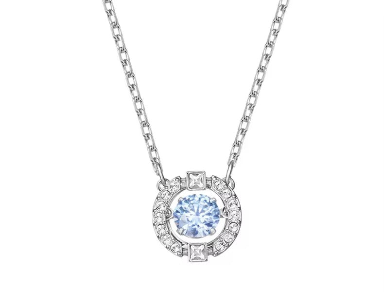 Aurora Crystal Halo Pendant Necklace