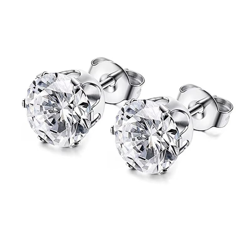 Aurora Round Cut Stud Earrings